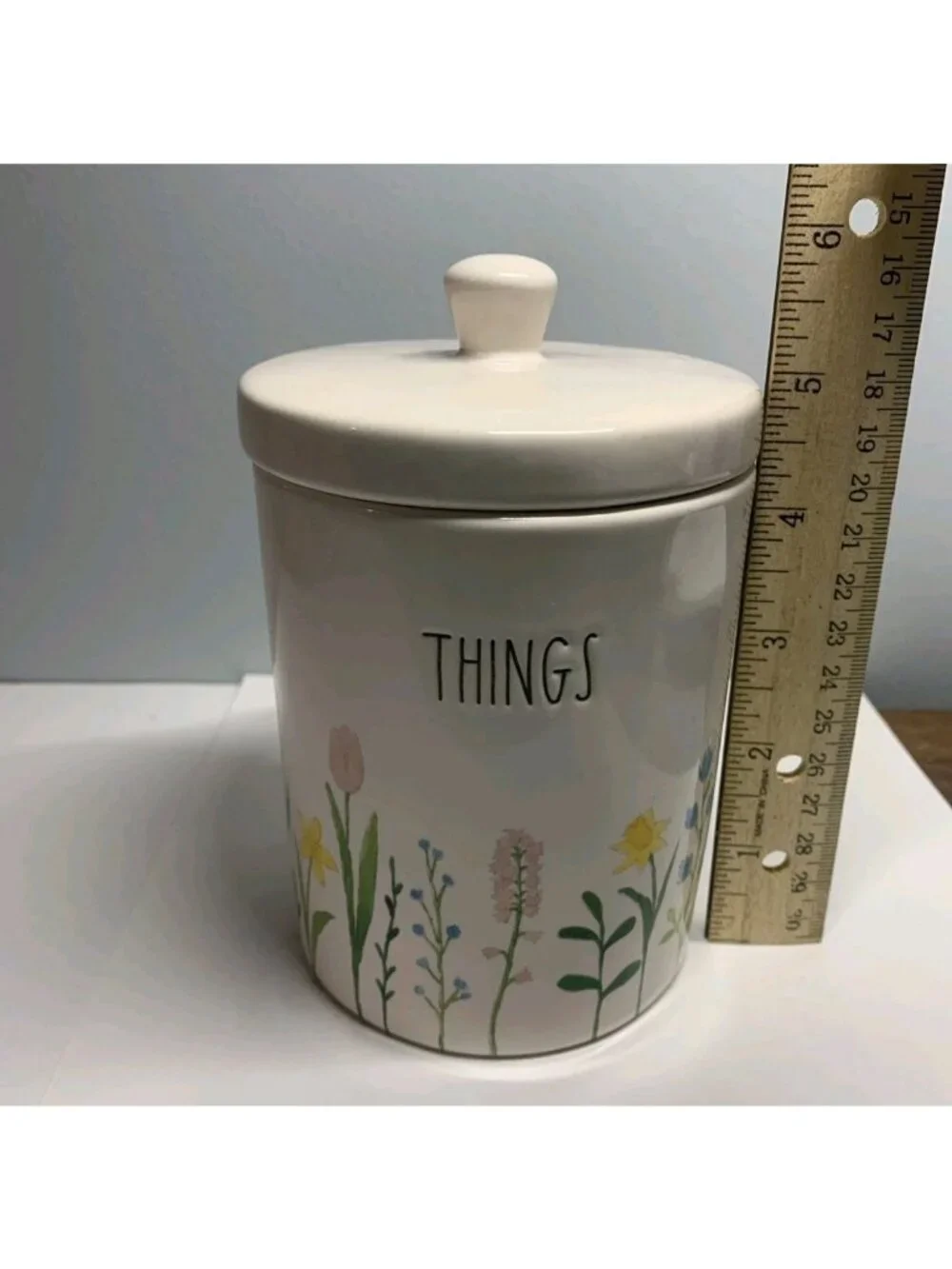 Rae Dunn Things Canister Jar Container With Lid Flowers Artisan Collection